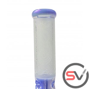 SANDBLASTED GEOMETRIC DESIGN TYPE 3 WATER PIPE 13inch